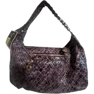 Jessica Simpson large bag snake faux leather purple NWT Roomy many compartments